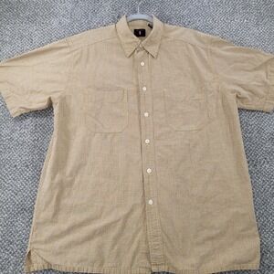 Vintage Levis Jeans Mens Med. Mustard Yellow Check Short Sleeve Button Up Shirt